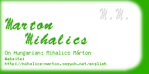 marton mihalics business card